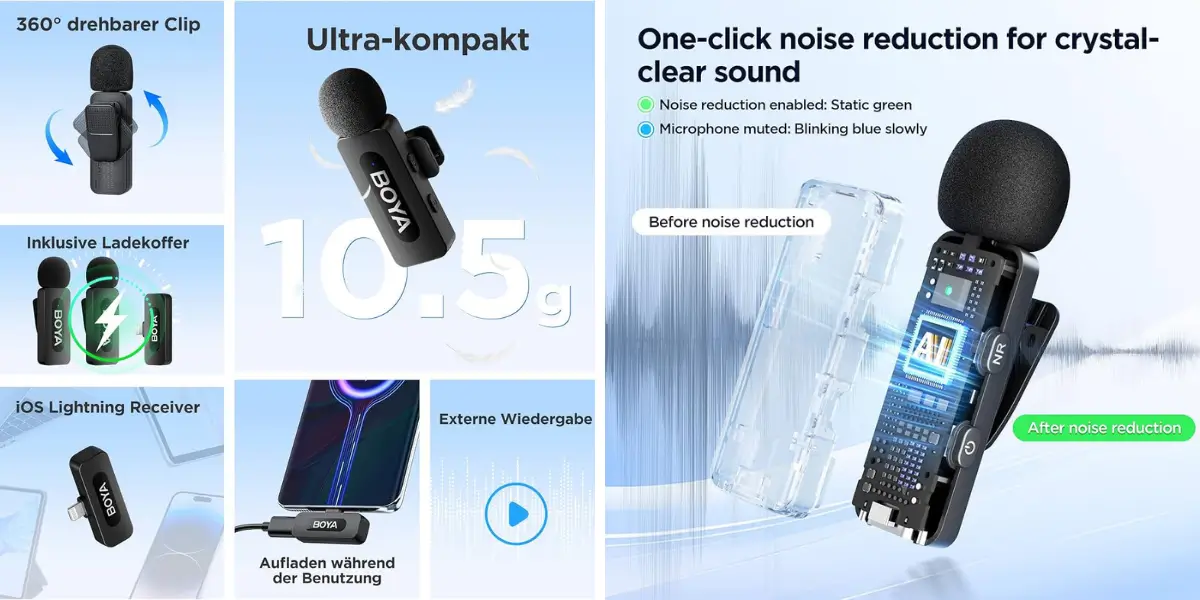 BOYA Mini 2-05 AI Noise Cancellation Super Mini Wireless Microphone (3).webp